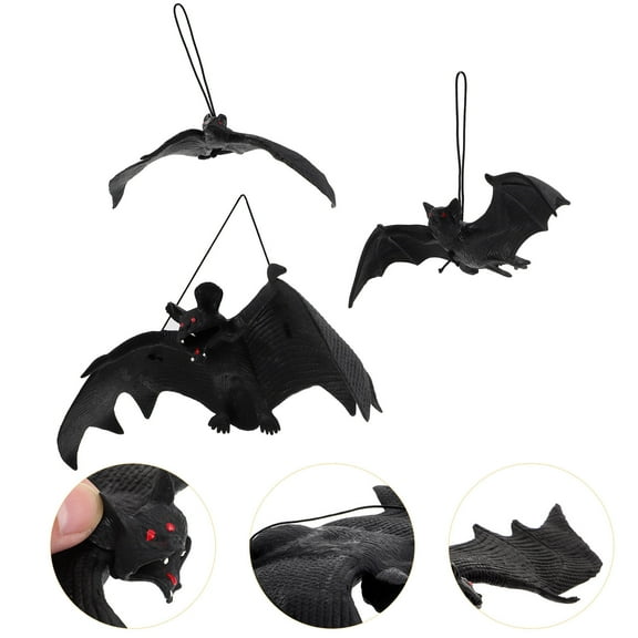 FESTFENDS 18Pcs  Hanging Bats Rubber Pendant for Indoor and Outdoor Use