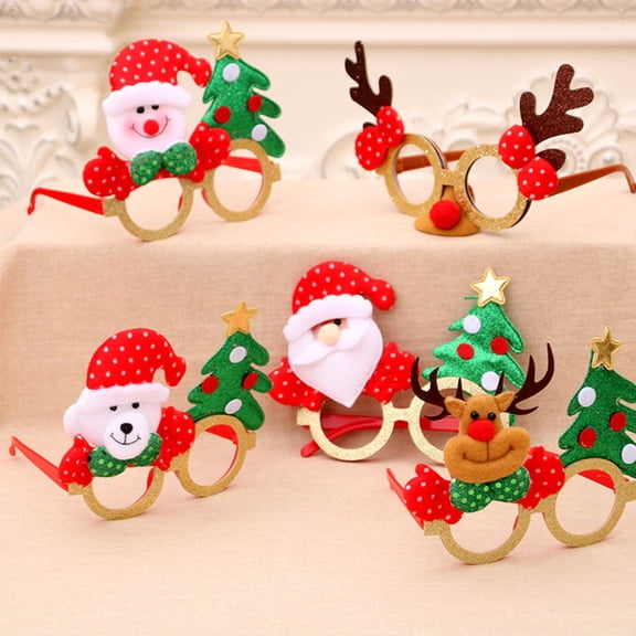 FESTFENDS 1PC Multi Color Plastic Funny Glasses Novelty Design For Christmas Party Decoration And