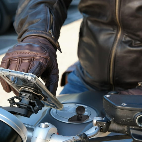 FESTFENDS 1Pack Black Metal Phone Holder for Motorcycle Navigation and Communication Stable Adjustable 6.00X4.00X3.00CM