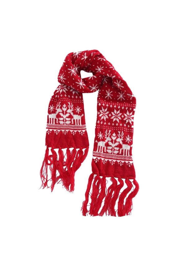 1Pack Classic Red Long Scarf Wool Material for Women Winter Warmth Cold Protection 11.4x7.1in