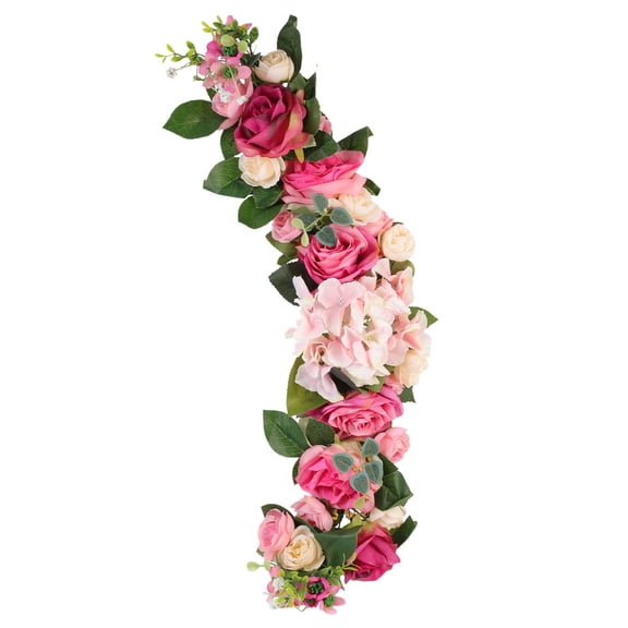 FESTFENDS 1Pack Faux Flower Swag Pink Plastic Silk Cloth for Wedding Arch Decorations
