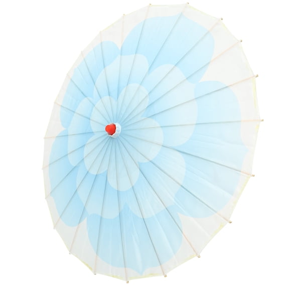 FESTFENDS Flower Parasol ce Oiled Paper Umbrella Blue Silk Cloth 1Set for Performance Props