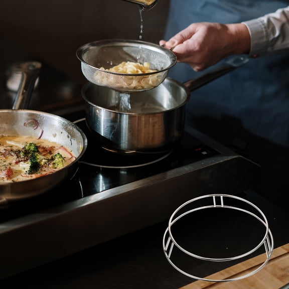 FESTFENDS 1Pack Kitchen Steam Pot Stand Silver 11.59X10.02X2.36in Stainless Steel Storage Holder