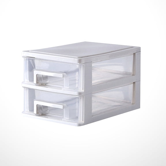 FESTFENDS Desk Organizer Drawer Type Storage Cabinet White PP 1Pcs