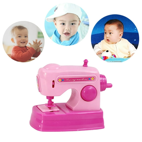 FESTFENDS 1Pack Pink Mini Electric Sewing Machine Toy for Toddlers Indoor Play with Sound and DIY Functions