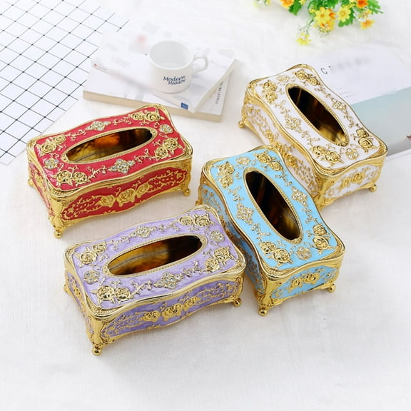 FESTFENDS 1Pack Rectangular Acrylic Tissue Box Red Paper Storage For Bedroom Bathroom Office 9.5x13x23.5in