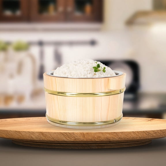 FESTFENDS 1Pack Rice Storage Bucket for Food Storage and Mixing in Khaki 7.47X6.29X3.93in