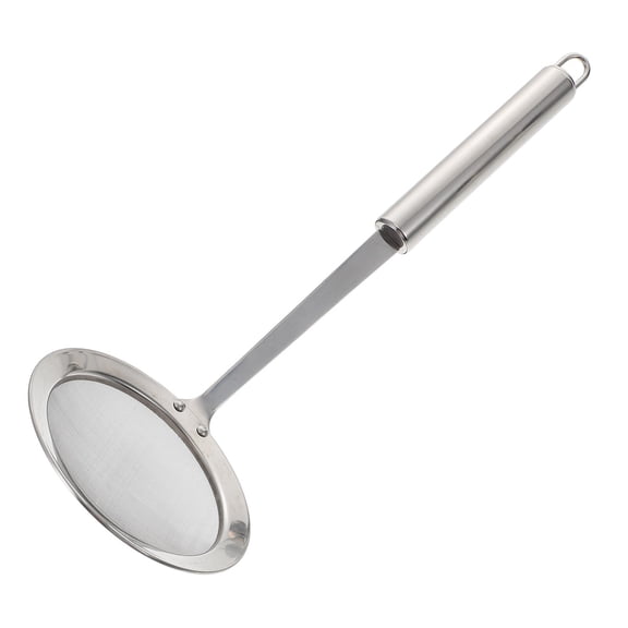 FESTFENDS 1Pack Stainless Steel Slotted Spoon Silver 11.8x3.9in Mesh Easy to Clean Cooking Tool
