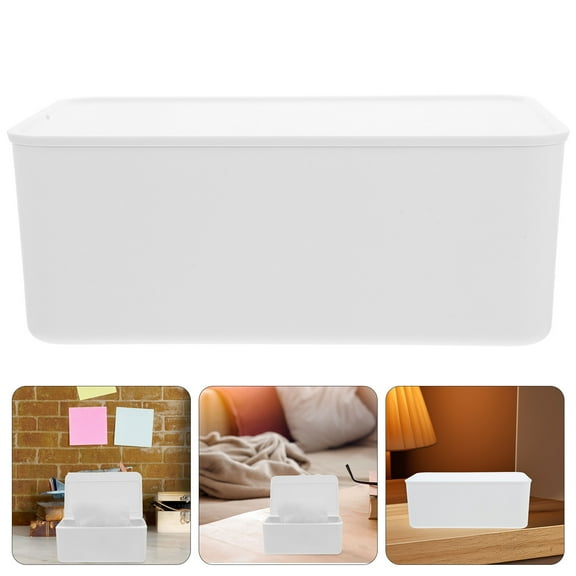 FESTFENDS 1Pack White Rectangular ABS Wipes Dispenser for Baby Care Products and Bathroom Accessories