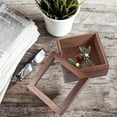 thumbnail image 1 of FESTFENDS 1Pcs Brown Wooden Storage Box with Lid for Home and Office 4.72x4.72x2.36in, 1 of 8