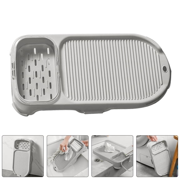 FESTFENDS 1Pcs Clothes Washing Board Grey Color PP Material with and Reusable Design