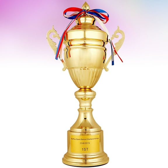 FESTFENDS 1Pcs Golden Metal Award Trophy for Ceremony Recognition of Effort Honor Symbol Cup Shape with Base