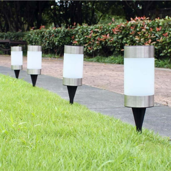 FESTFENDS 1Pcs Solar Powered Outdoor Walkway Lights for Garden in Black