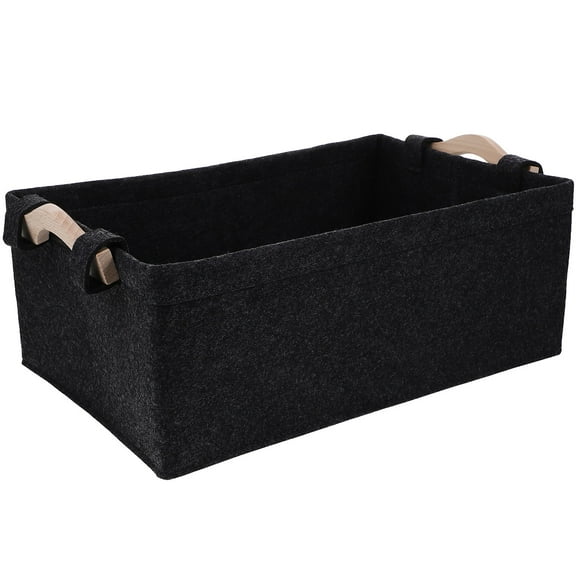 FESTFENDS 1Pcs Storage Basket Dog Storage Organizer Dark Grey Felt Rectangular Space Saving Pet Owners