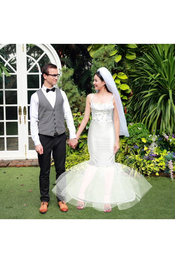 Polyester Wedding Petticoat White Underskirt Durable Lining for Bridal Ball Gown