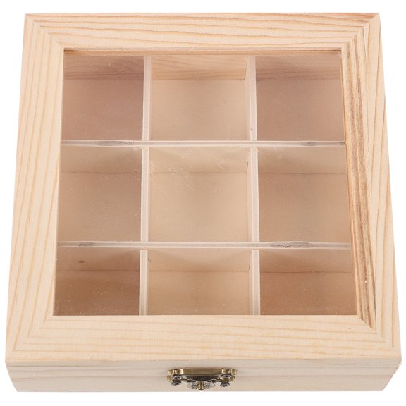 FESTFENDS Wooden Tea Bag Organizer .7x5.7x2in for Coffee and Tea Storage, Home Kitchen Countertop Holder