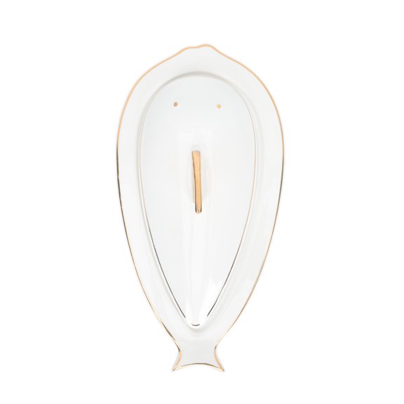 FESTFENDS 1Set Ceramic Fish Serving Plate White Multiuse Dish for Home and Restaurant