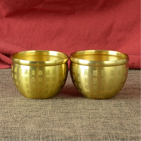 FESTFENDS Decorative Golden Copper Basin for Home Living Room Or Office