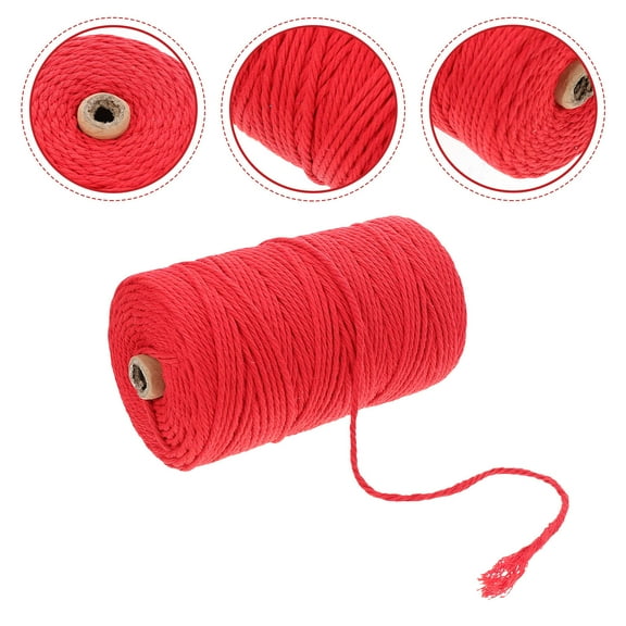 FESTFENDS DIY Woven Cotton Cord Red 1Pack For present Box Packing