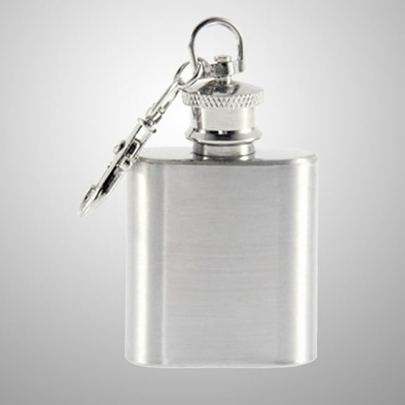 FESTFENDS 1Set Mini Flask Keychain Stainless Steel Bottle with Leakproof Design for Hunting and Mountaineering 6x4x2cm