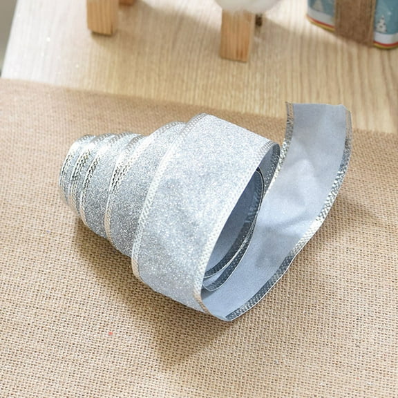 FESTFENDS 1Set Silver 200cm x 5in Ribbon for DIY Crafts and Wedding Decorations