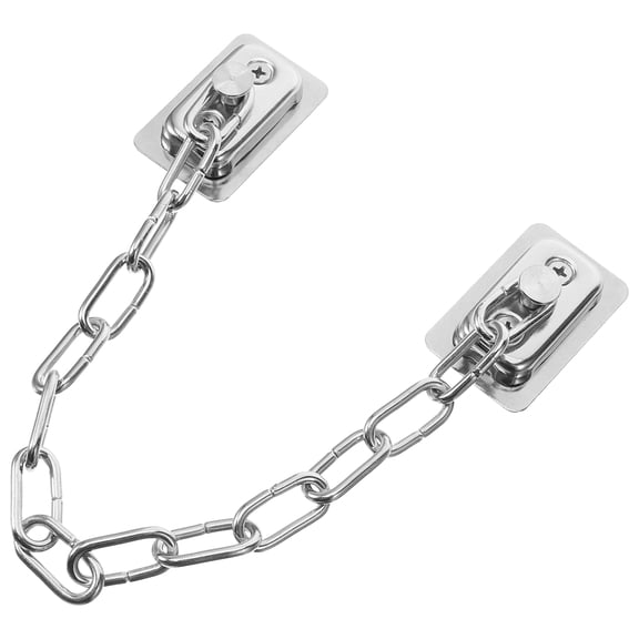FESTFENDS Front Door Safety Chain Lock Stainless Steel Silver 1Pcs 11.8x2x1.3in