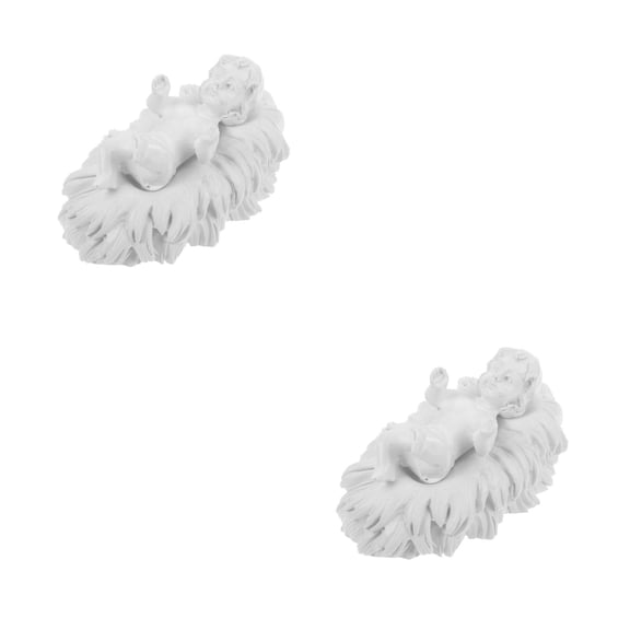 FESTFENDS 2-Pack White Resin Jesus Statue for Home and Church Decoration, Figurine for Spiritual Display