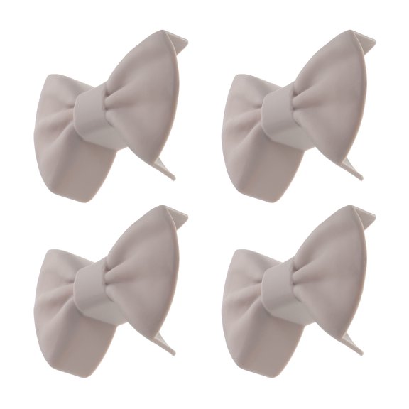 FESTFENDS 2Pairs Heat Insulation Kitchen Clips Grey Silicone Bowknot Style for Anti Scalding and Cooking Use