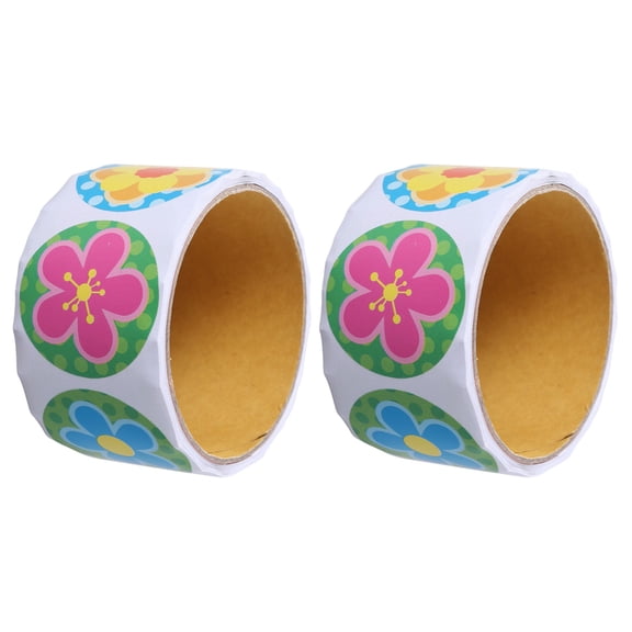 FESTFENDS 2 Roll Festive Style Flower Stickers Paper present Sealing Supplies for Children Birthday Party Decorations