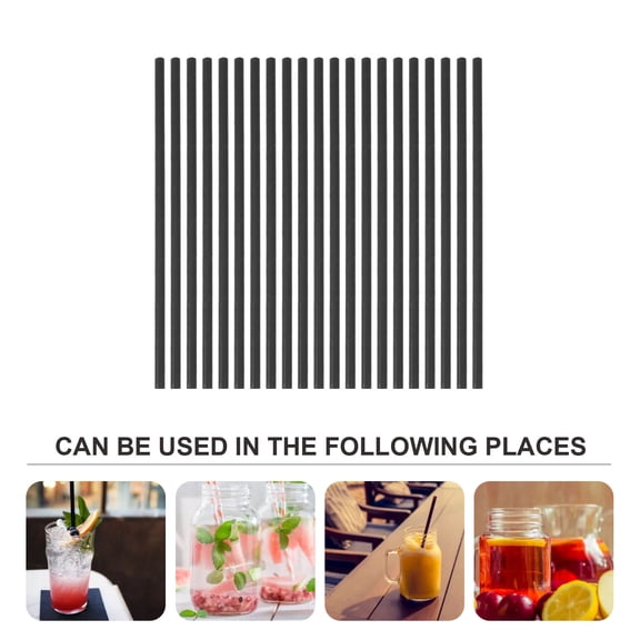 FESTFENDS Beverage Straws Paper 200pcs Black
