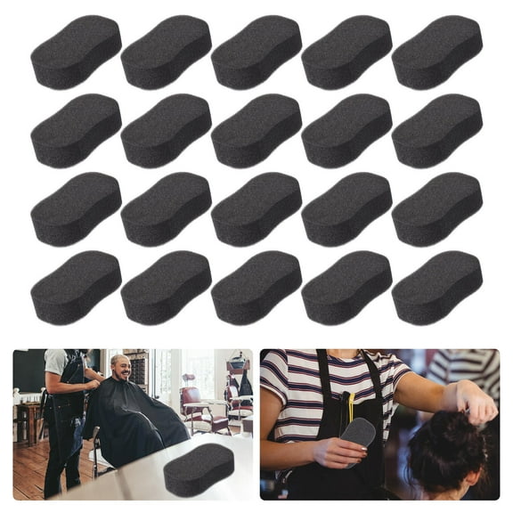 FESTFENDS 20Pcs Face Cleansing Sponge For Barbers And Stylists Professional Design Black