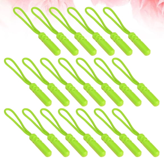 FESTFENDS Zip Puller Zipper Pulls Plastic Clothing Fluorescent Green Pulling Use 20PCS