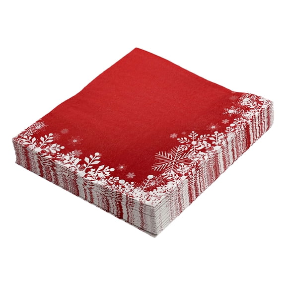 FESTFENDS Red Christmas Paper Napkins Soft Two Layers for Home Holiday Decoration