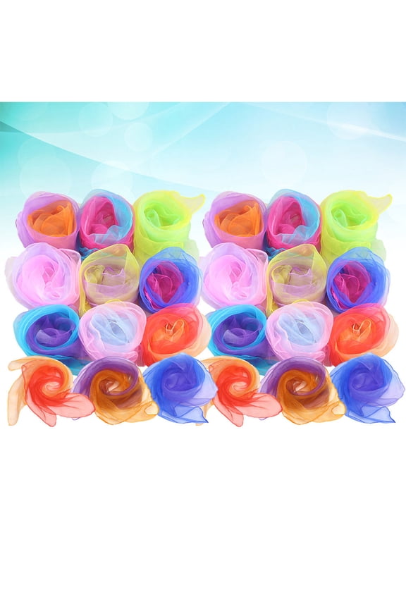 24Pcs Assorted Color Simple Style Scarves Gauze for Boys Dance Performance