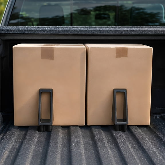 FESTFENDS Black Plastic Adjustable Truck Bed Organizer Blocks Cargo Bumper Pads 2 Pack
