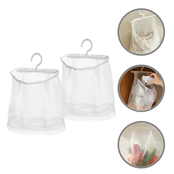 FESTFENDS mesh hanging storage bag Hanging Mesh Bag PP Organized Storage Use 2pcs