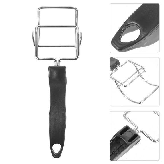 FESTFENDS Kitchen Dish Clamp Plate Clip Lifter Silver 2Pcs 7.9*2.2*1.6In
