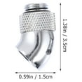 thumbnail image 1 of FESTFENDS 2Pcs Cpu Liquid Cooler 45 Degree Bend for Pc Water Cooling 1.4x0.6x0.6in, 1 of 8