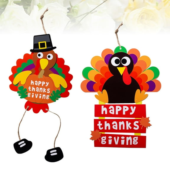 FESTFENDS 2Pcs Diy Crafting Materials Set Turkey Shape Paper Thanksgiving Crafts For Kids And Teachers