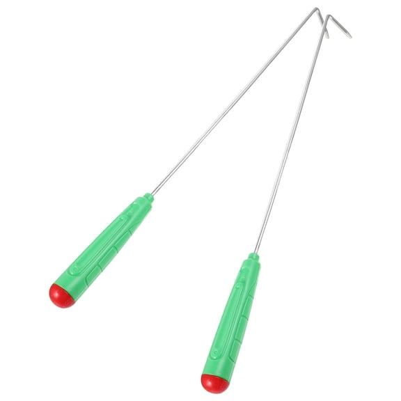 FESTFENDS Fire Pit Tool Heavy Duty Fireplace Poker 2pcs Silver for BBQ
