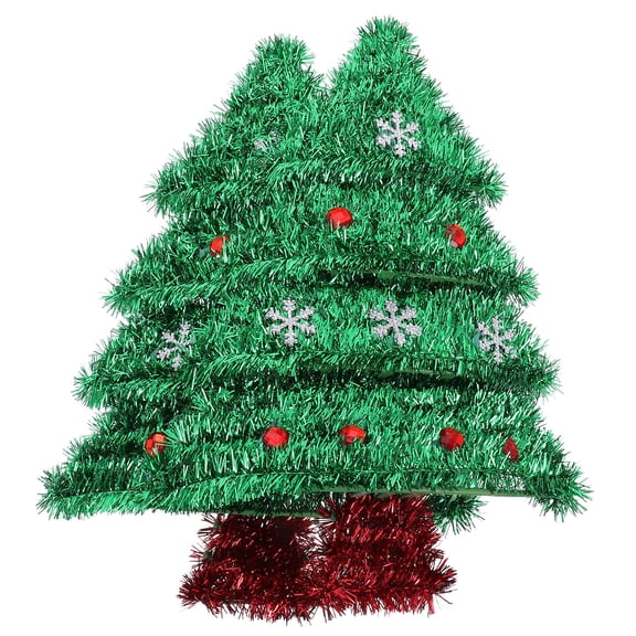 FESTFENDS 2Pcs Green Fringed Tree Shape Pendants Xmas Tree-Design Ornament for Christmas and Winter