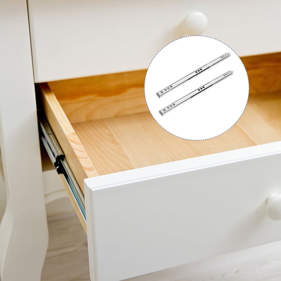 FESTFENDS 2Pcs Heavyduty Drawer Slides Cold Rolled Steel for Furniture Assembly 13.44X0.67X0.39In