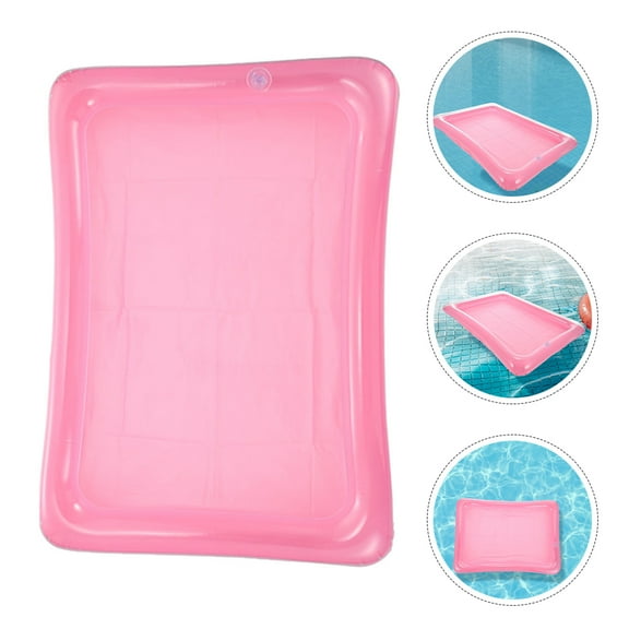 FESTFENDS 2Pcs Inflatable Floating Ice Tray Pink Pvc Material Pool Party Supplies 58.0X42.0X12.0In