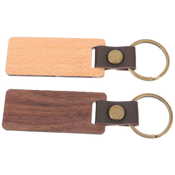 FESTFENDS Car Interior Keychain Pendant Natural Wood 2Pcs