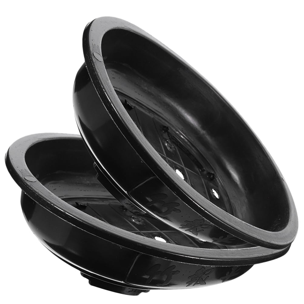 FESTFENDS 2Pcs Large Planter Pot Flower Pot Indoor Black Plastic Breathable Elegant Gardening