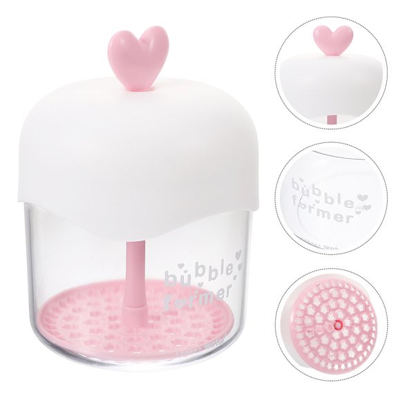 FESTFENDS 2Pcs Manual Face Foam Maker Pink Transparent Cup for Dense Foam Generation At Home