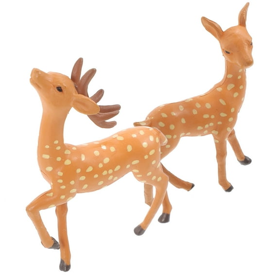 FESTFENDS 2Pcs Miniature Deer Figurines Deer Miniatures Realistic Deer Shape Ornaments For House Decorations