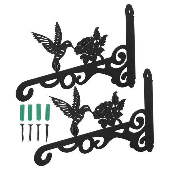 FESTFENDS 2pcs Wall Plant Hanger Hooks Black Arched Wall Mounted Bracket
