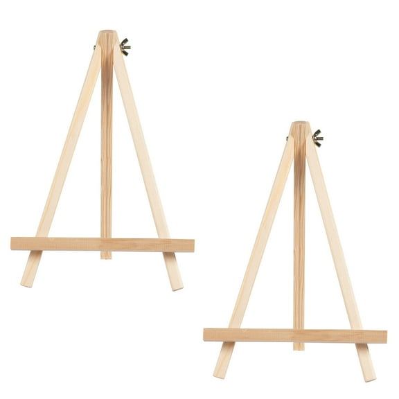 FESTFENDS 2Pcs Triangular Wood Easel Tabletop Painting Stand Mini Display Stand For Artists And Students 14*20cm