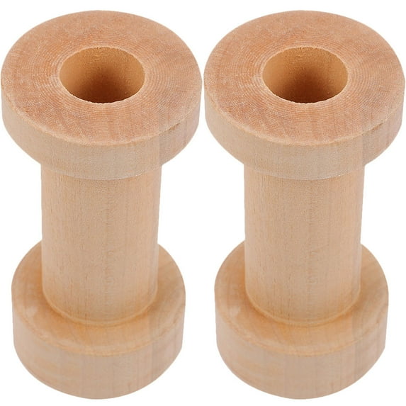 FESTFENDS 2Pcs Wooden Winding Spools for Home Thread Spools and Embroidery Storage